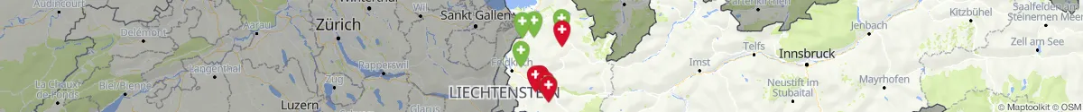Kartenansicht für Apotheken-Notdienste in der Nähe von Damüls (Bregenz, Vorarlberg)